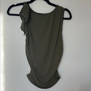 Lioness Green Asymmetrical Ruched Shirt